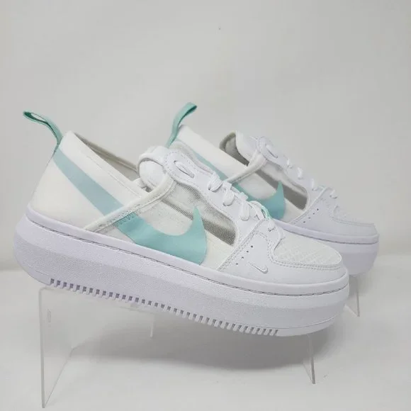 Nike Court Vision Womens 8 White Green Alta TXT Basketball Running Sneakers